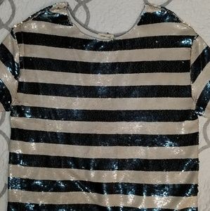 Silence + Noise Reversible Sequin Short Sleeve Top